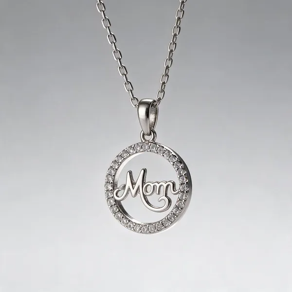 Silver_925_Mom_Script_Stone_Pendant_Necklace_For_Women