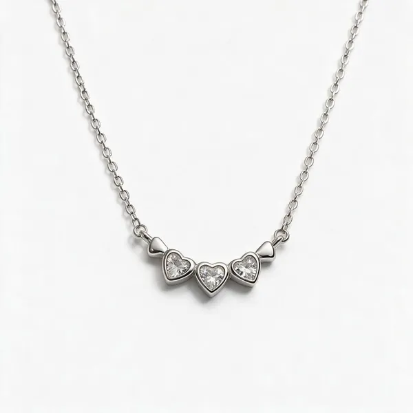 Silver_925_Triple_Heart_Cluster_Pendant_Necklace_For_Women