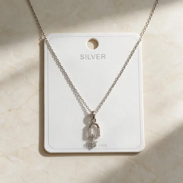Silver_925_Lock_Pendant_Necklace_For_Women