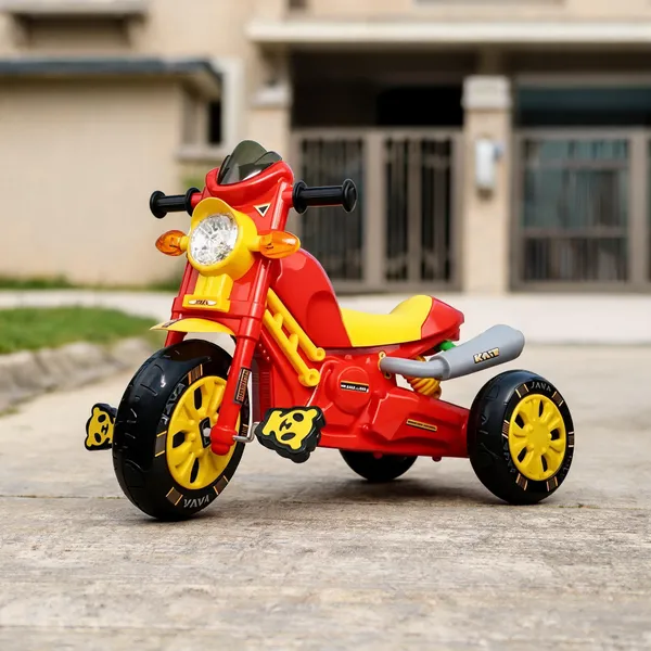 Red_Plastic_Motorcycle-Style_Ride-On_Tricycle_For_Kids