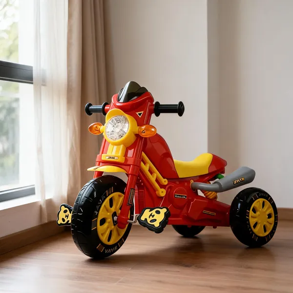 Red_Plastic_Motorcycle-Style_Ride-On_Tricycle_For_Kids