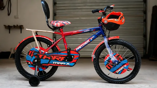 Red_Black_Steel_Kids_Bicycle_With_Training_Wheels_For_Kids