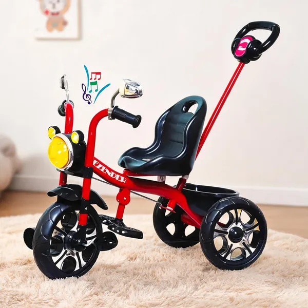 Red_Plastic-Metal_Parent_Push_Tricycle_For_Kids