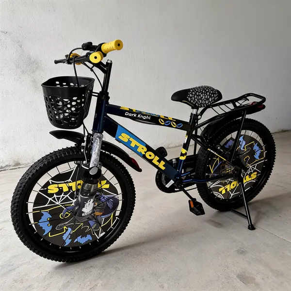 Blue_Black_Steel_Frame_Fat_Tyre_Bicycle_With_Basket_For_Kids