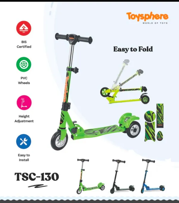 Toysphere_TSC-130_Green_Foldable_Kids_Scooter