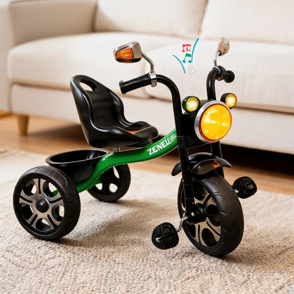 Green_Plastic-Metal_Sturdy_Ride-On_Tricycle_For_Kids