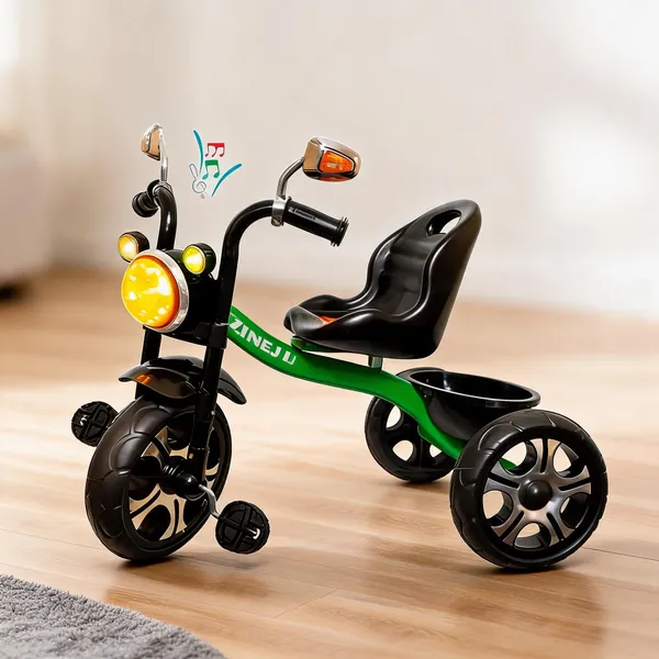 Green_Plastic-Metal_Sturdy_Ride-On_Tricycle_For_Kids