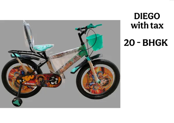 Green_Kids_Bicycle_With_Training_Wheels_And_Basket