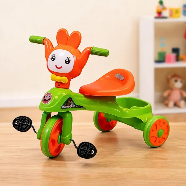 Green_Plastic_Musical_Pedal_Tricycle_With_Storage_Basket_For_Kids