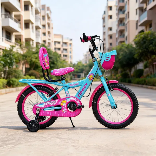 Pink_Blue_Steel_Frame_Bicycle_With_Training_Wheels_For_Kids