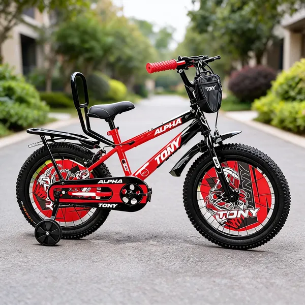 Red_Steel_Frame_Bicycle_With_Training_Wheels_For_Kids