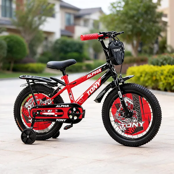 Red_Steel_Frame_Bicycle_With_Training_Wheels_For_Kids