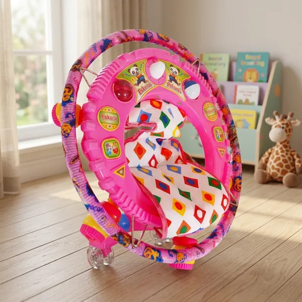 Pink_Multicolor_Plastic_Round_Steering_Wheel_Toy_For_Kids
