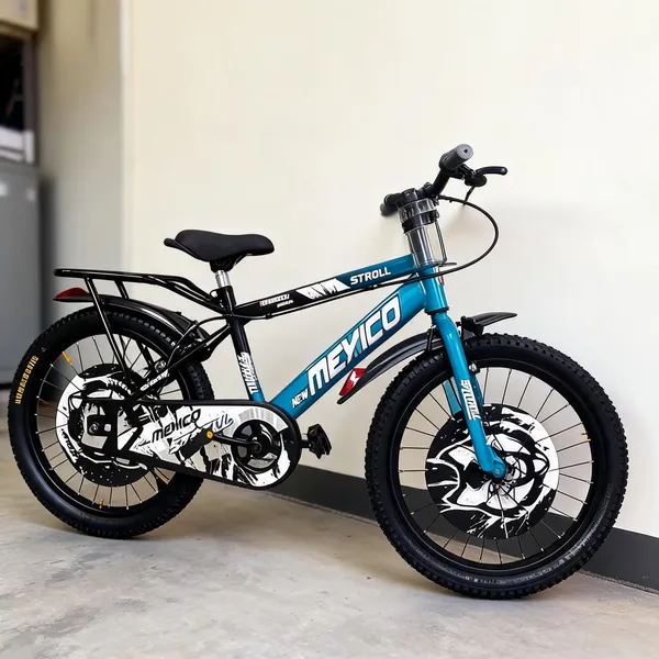 Blue_Black_Steel_Frame_Mountain_Bicycle_With_Rear_Carrier_For_Kids