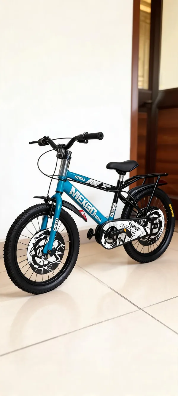 Blue_Black_Steel_Frame_Mountain_Bicycle_With_Rear_Carrier_For_Kids