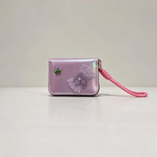 Pink_Synthetic_Leather_Mini_Wristlet_Purse_For_Women