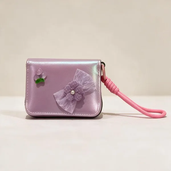 Pink_Synthetic_Leather_Mini_Wristlet_Purse_For_Women