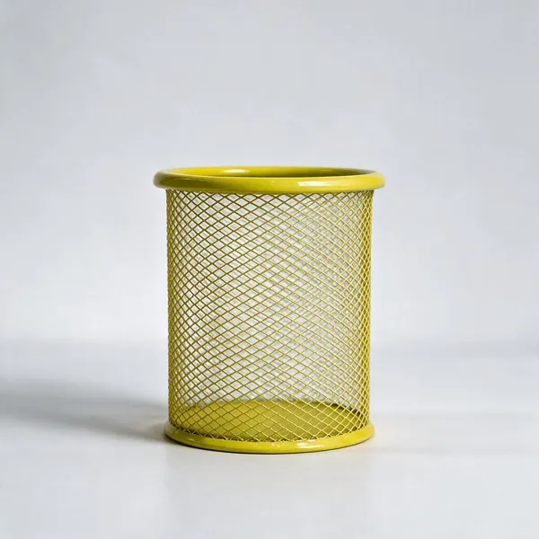 Yellow_Steel_Mesh_Pen_Stand