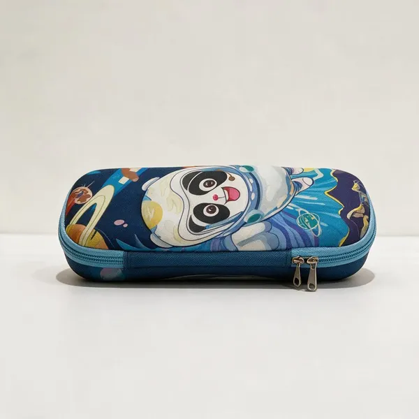 Blue_Synthetic_Leather_Astronaut_Panda_Print_Pencil_Case_For_Kids