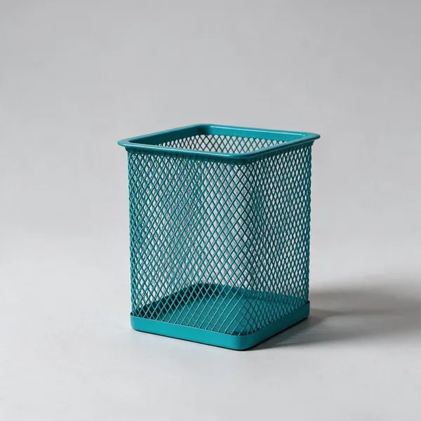 Teal_Steel_Mesh_Desktop_Pen_Holder