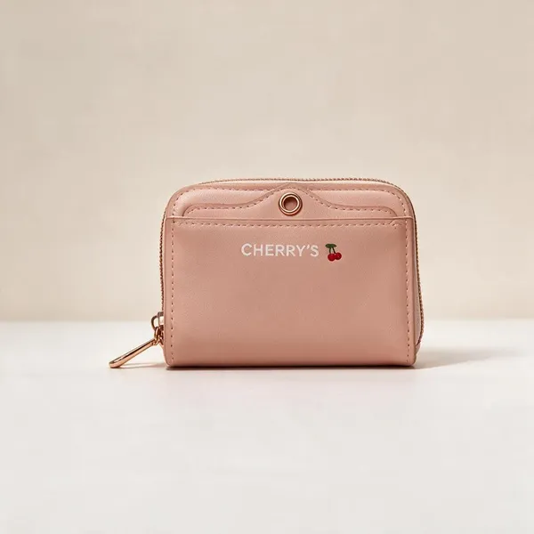Pink_Synthetic_Leather_Compact_Zip_Pouch_For_Women