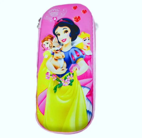 Pink_Synthetic_Leather_Cartoon_Printed_Hard_Shell_Pencil_Case