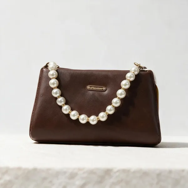 Brown_Synthetic_Leather_Pearl_Chain_Handbag_For_Women
