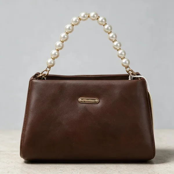 Brown_Synthetic_Leather_Pearl_Chain_Handbag_For_Women