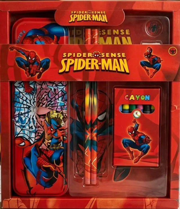 Red_Plastic_Spider-Man_Print_Stationery_Set_For_Kids