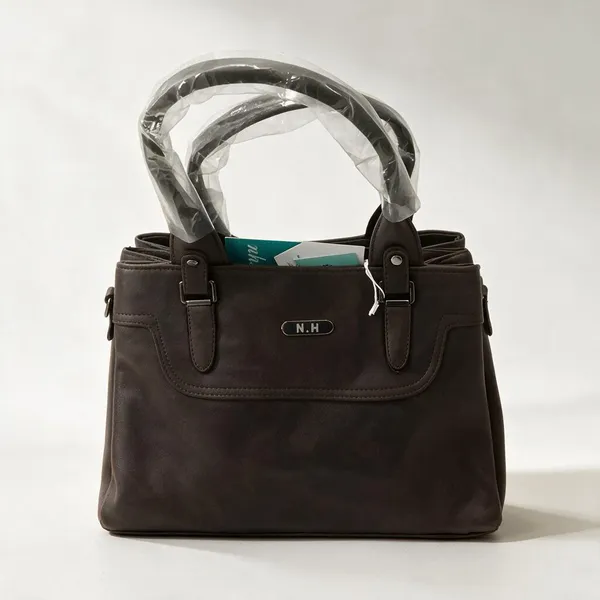 Brown_Synthetic_Leather_Structured_Tote_Handbag_For_Women
