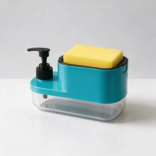 Plastic_Multicolor_Soap_Dispenser_With_Sponge_Holder_250Ml