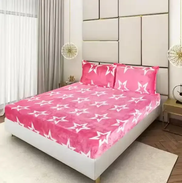 Pink_Premium_Velvet_Bedsheets_With_Pillow_Covers