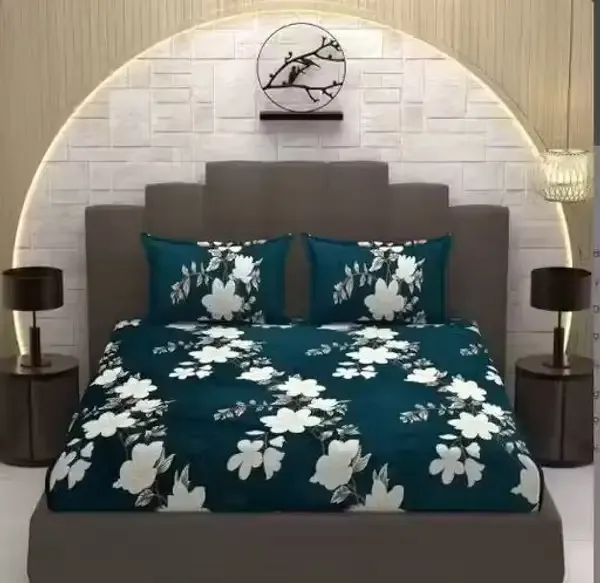Teal_Blue_Premium_Velvet_Bedsheets_With_Pillow_Covers