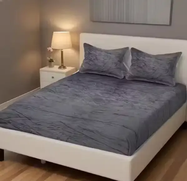 Grey_Premium_Velvet_Bedsheets_With_Pillow_Covers
