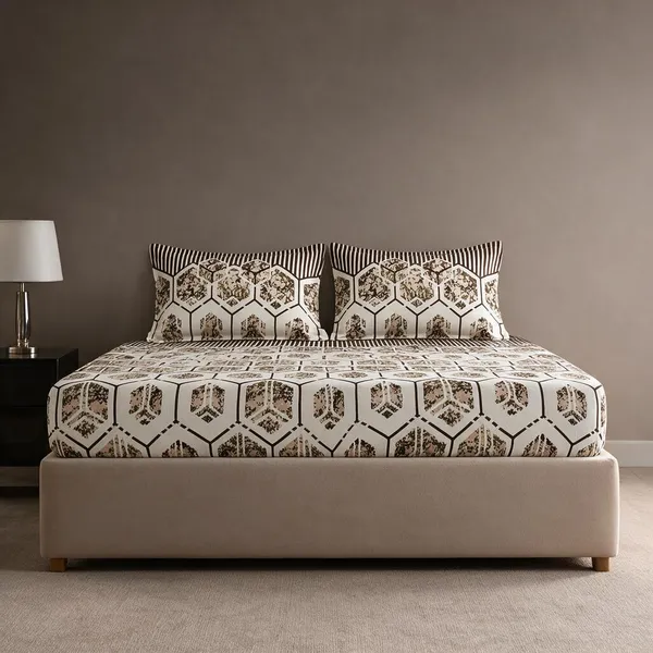 Beige_Premium_Velvet_Bedsheets_With_Pillow_Covers