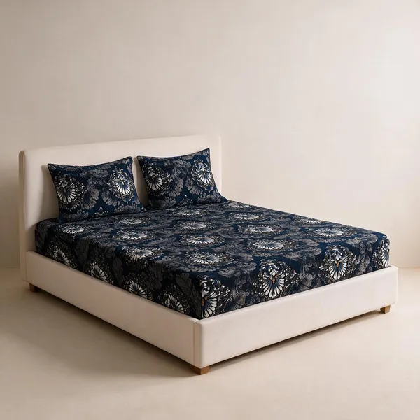 Dark_Blue_Premium_Velvet_Bedsheets_With_Pillow_Covers