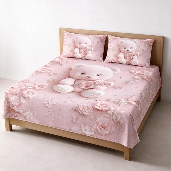 Pink_Premium_Cotton_Bedsheets_With_Pillow_Covers