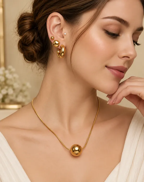 Gold_Stainless_Steel_Sphere_Pendant_Necklace_Earrings_Set_For_Women