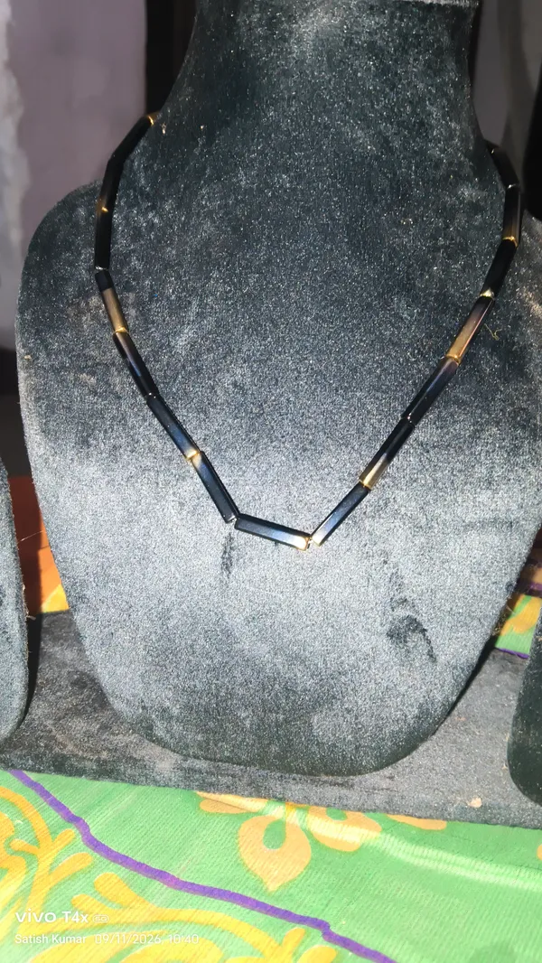 Black_Gold_Stainless_Steel_Beaded_Necklace_For_Women