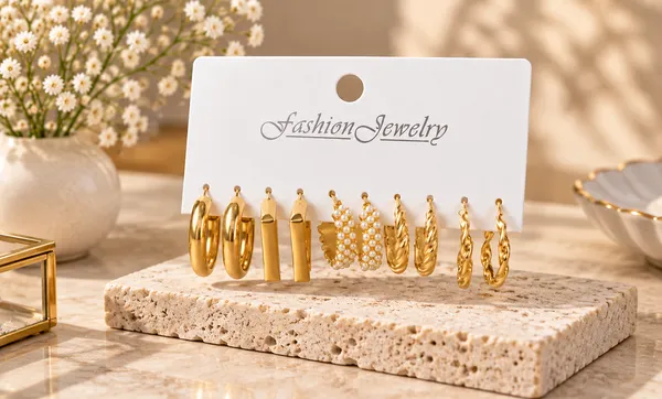 Gold_Stainless_Steel_Mixed_Design_Earrings_Set_For_Women