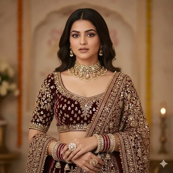 Maroon_Silver_Tone_Plastic_Metal_Embellished_Bridal_Chooda_Set_For_Women