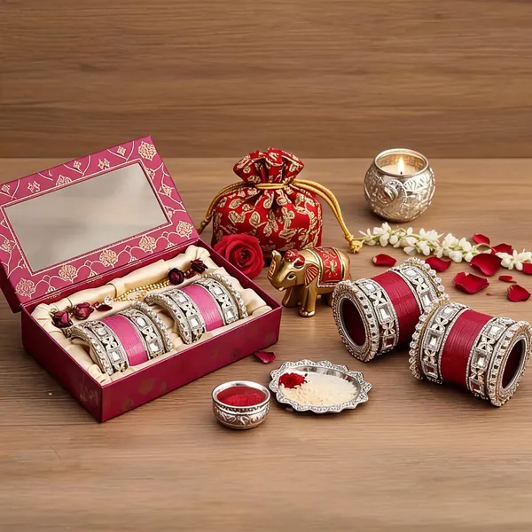 Pink_And_Red_Kundan_Embellished_Bridal_Chooda_Bangle_Set_Duo_For_Women