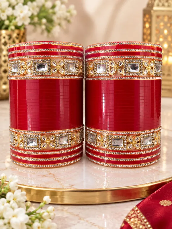 Red_Plastic_Metal_Embellished_Bridal_Chooda_Bangle_Set_For_Women