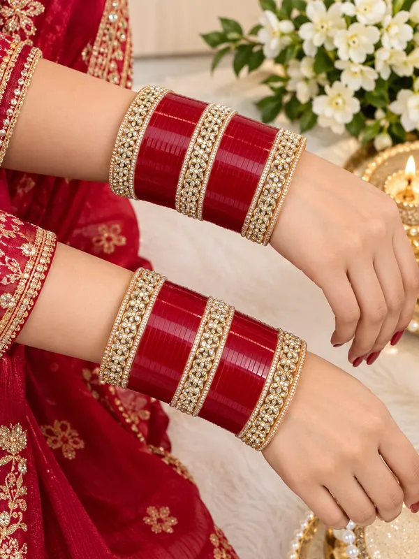 Red_Plastic_Metal_Embellished_Bridal_Chooda_Bangle_Set_For_Women