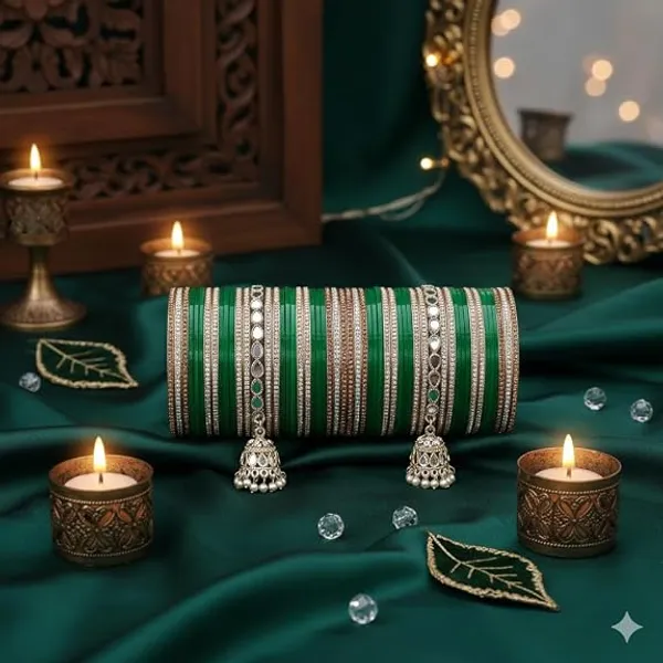 Green_Plastic_Metal_Embellished_Bridal_Chooda_Bangle_Set_For_Women