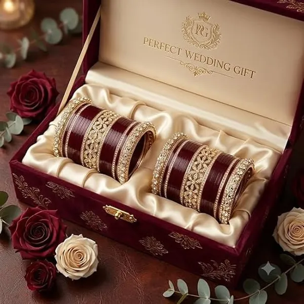 Maroon_Gold_Plastic_Metal_Kundan_Embellished_Bridal_Chooda_Set_For_Women