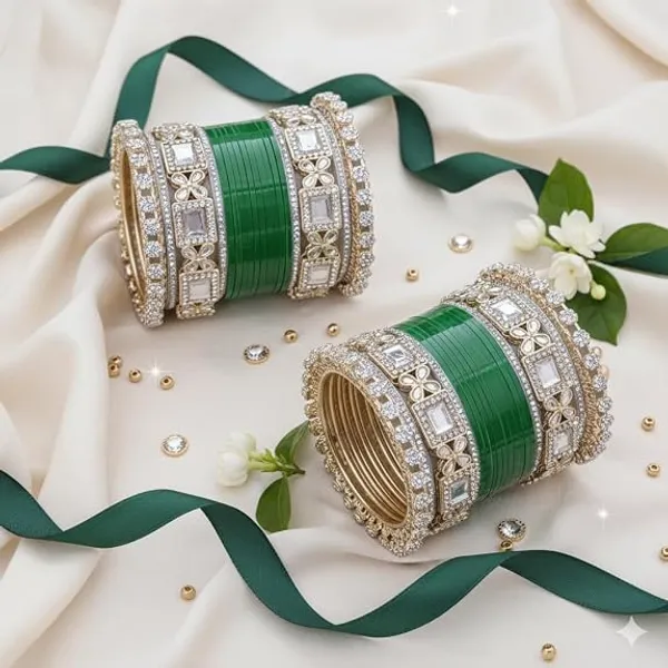 Green_Silver_Plastic_Metal_Kundan_Embellished_Bridal_Chooda_Set_For_Women