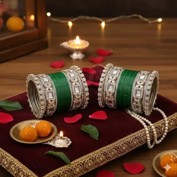 Green_Silver_Plastic_Metal_Kundan_Embellished_Bridal_Chooda_Set_For_Women
