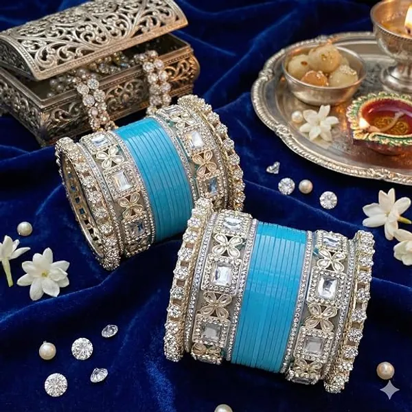 Blue_Silver_Plastic_Metal_Kundan_Embellished_Bridal_Chooda_Set_For_Women