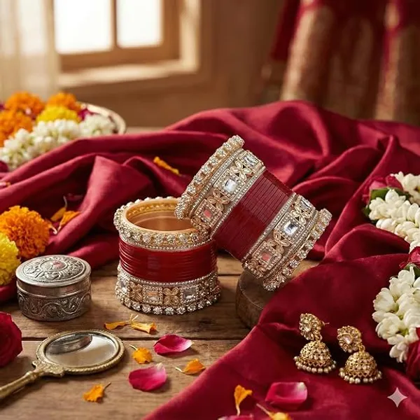 Maroon_Silver_Plastic_Metal_Kundan_Embellished_Bridal_Chooda_Set_For_Women